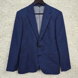 J.Crew Ludlow Blazer Mens 38S Blue Cotton Linen Slim Fit Sport Coat